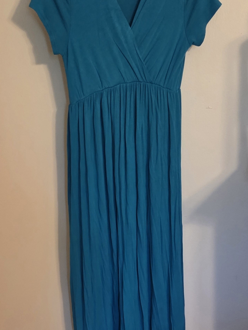 Rags and Couture Teal Maxi Dress with Surplice Neck